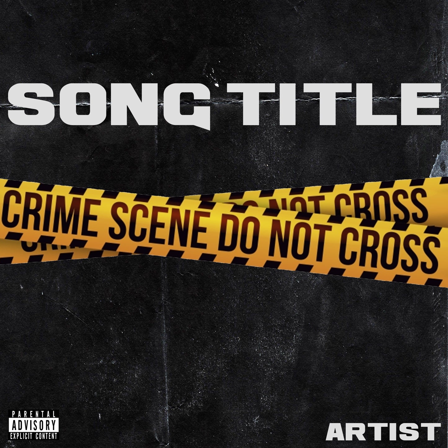Premade digital coverart - Crime scene tape, gritty texturized background, hip hop, rap