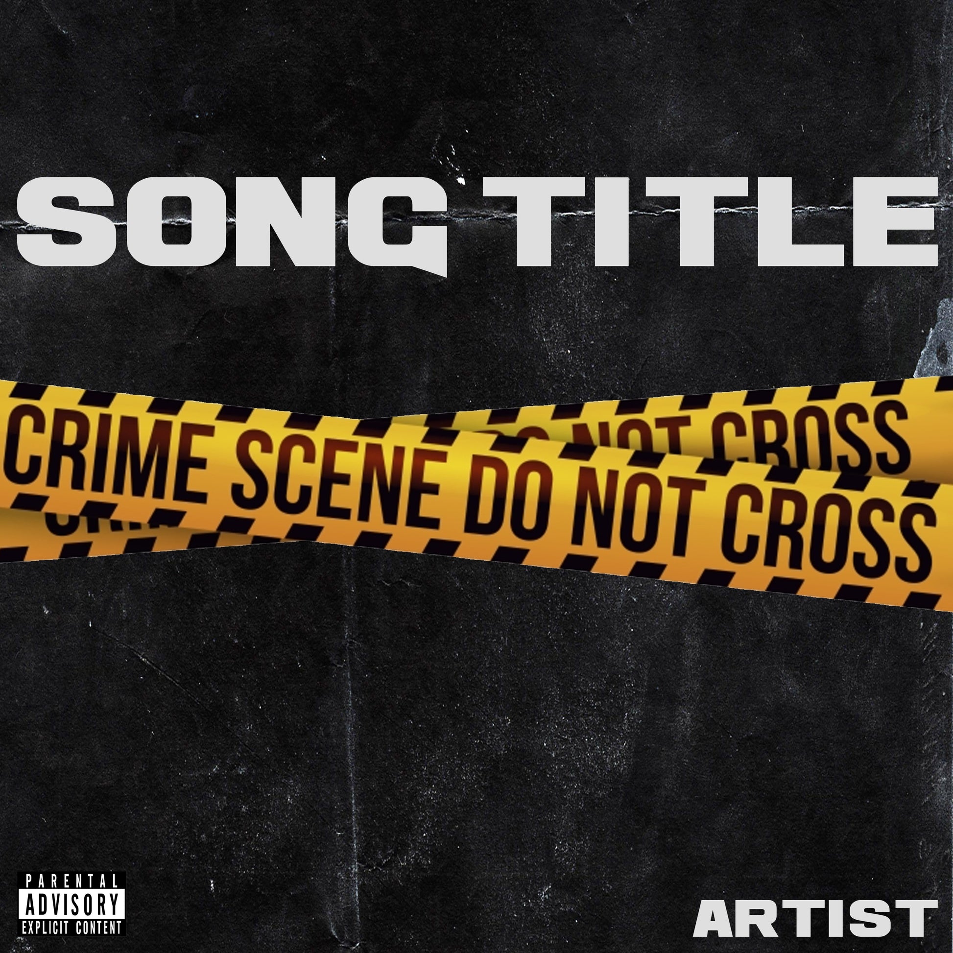 Premade digital coverart - Crime scene tape, gritty texturized background, hip hop, rap