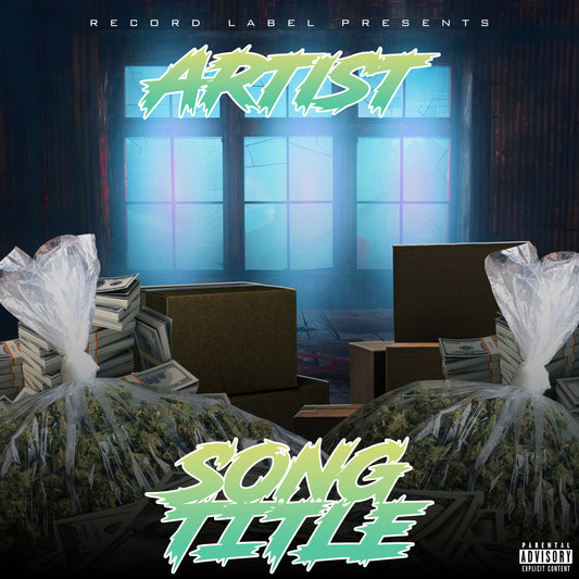 Premade digital coverart - Dark room, money, contraband, kush, grunge feel, hip hop, rap